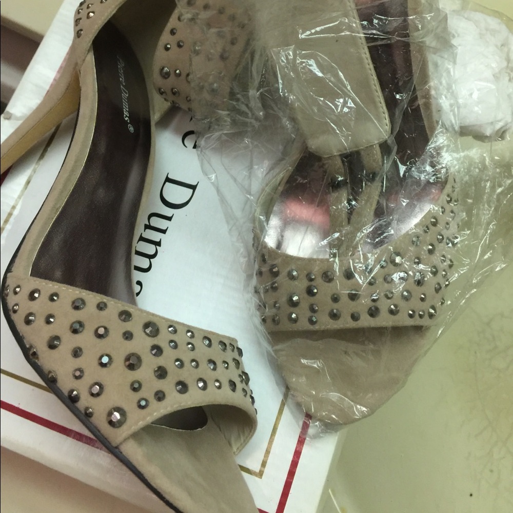 Nude studded heels